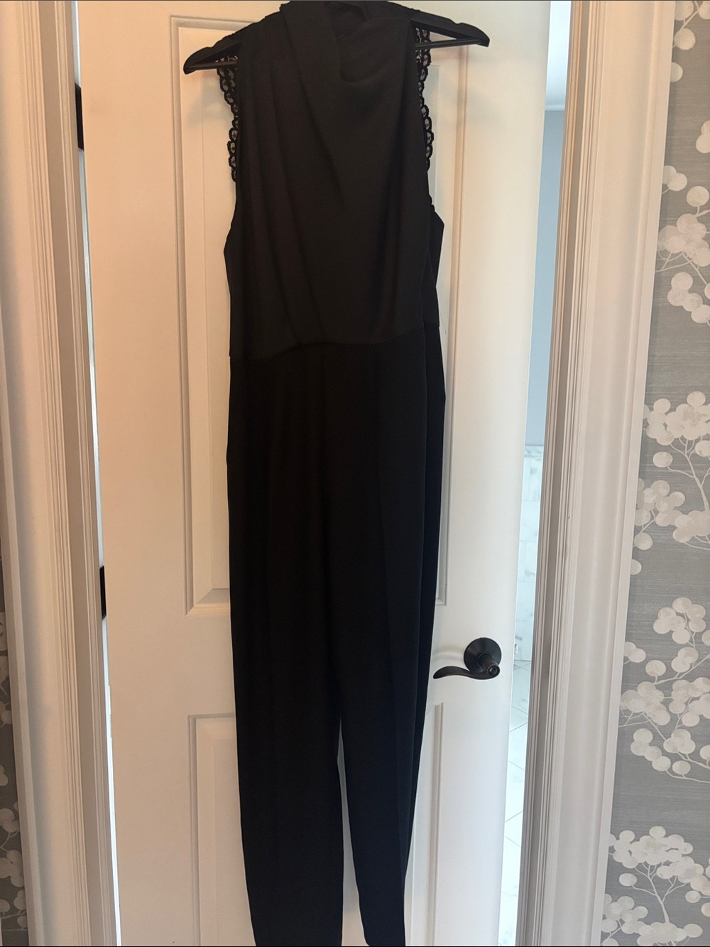 Reiss Black Lace-Back Jumpsuit - Picture 4 of 5